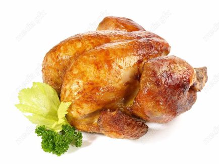 عکس با کیفیت مرغ بریان پس زمینه سفید MJ003797