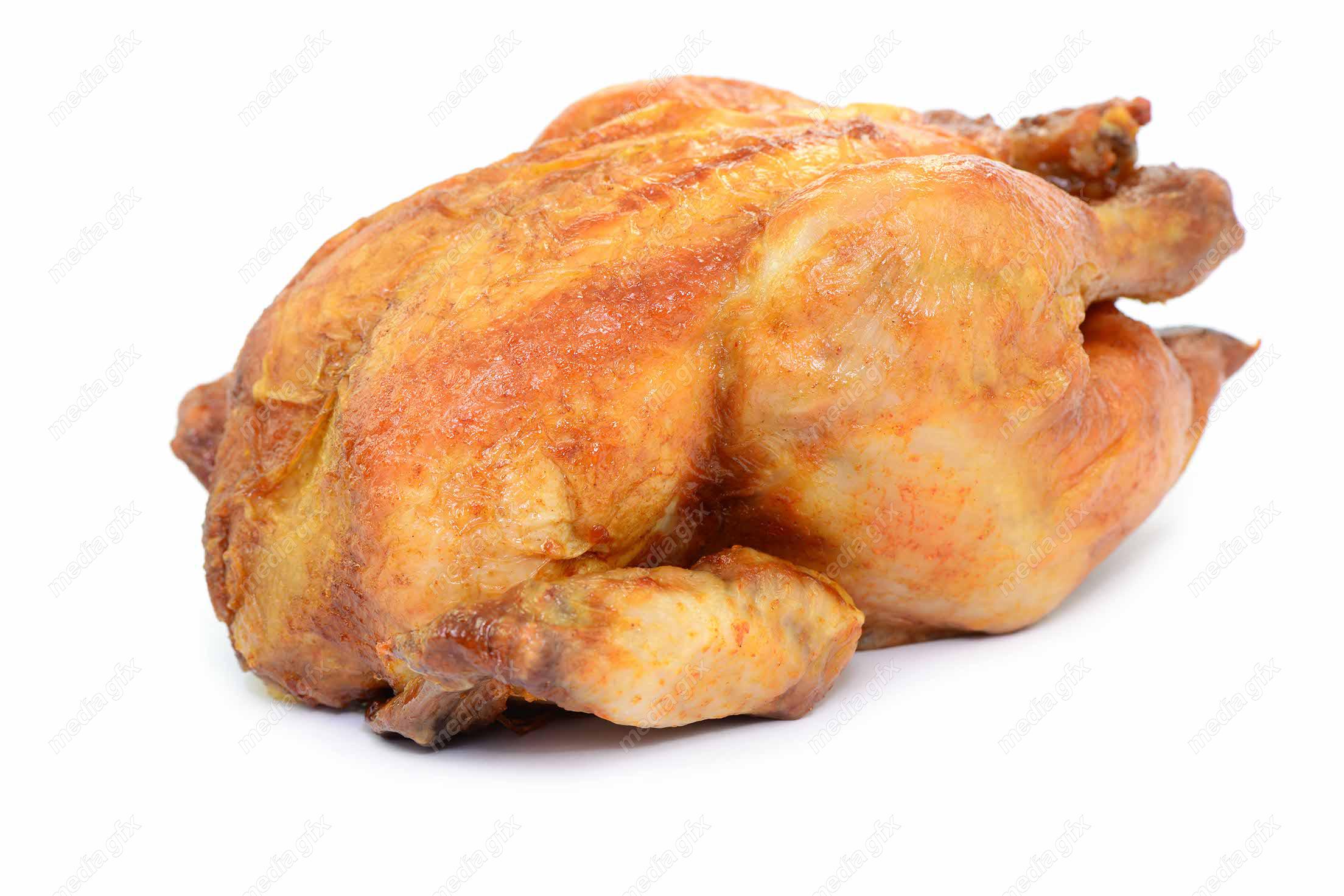 عکس با کیفیت مرغ بریان پس زمینه سفید MJ003798