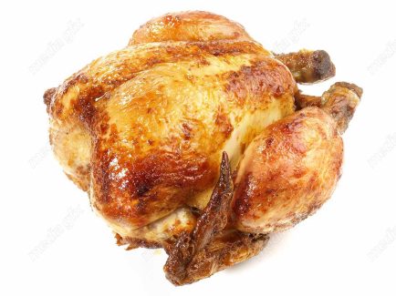 عکس با کیفیت مرغ بریان پس زمینه سفید MJ003800