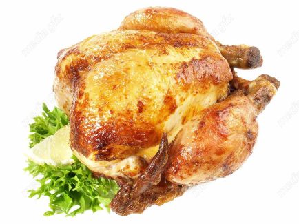 عکس با کیفیت مرغ بریان پس زمینه سفید MJ003801