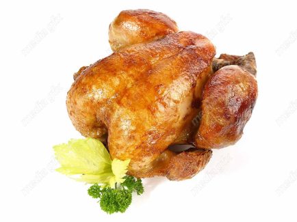 عکس با کیفیت مرغ بریان پس زمینه سفید MJ003802