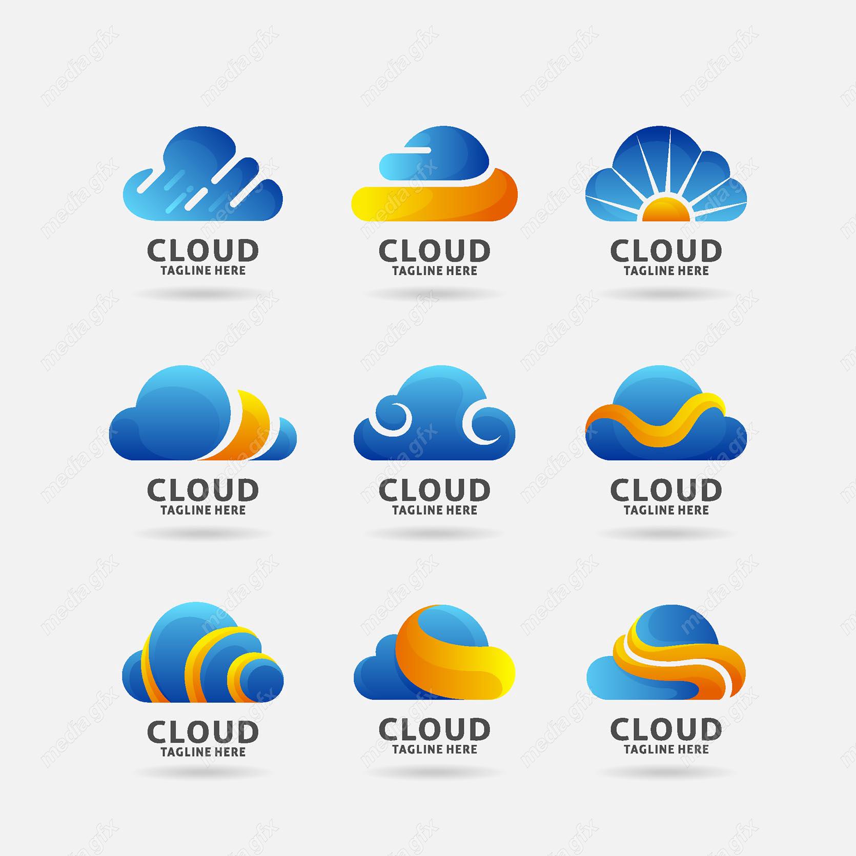 وکتور ست لوگو ابر و هواشناسی MV003809