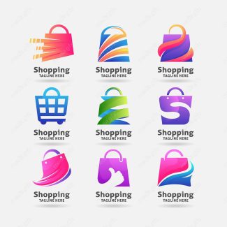 وکتور ست لوگوی طرح سبد خرید، آنلاین شاپ و فروشگاه اینترنتی MV003815