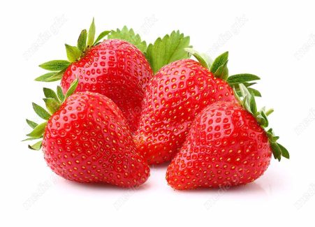 عکس با کیفیت توت فرنگی پس زمینه سفید MJ003856