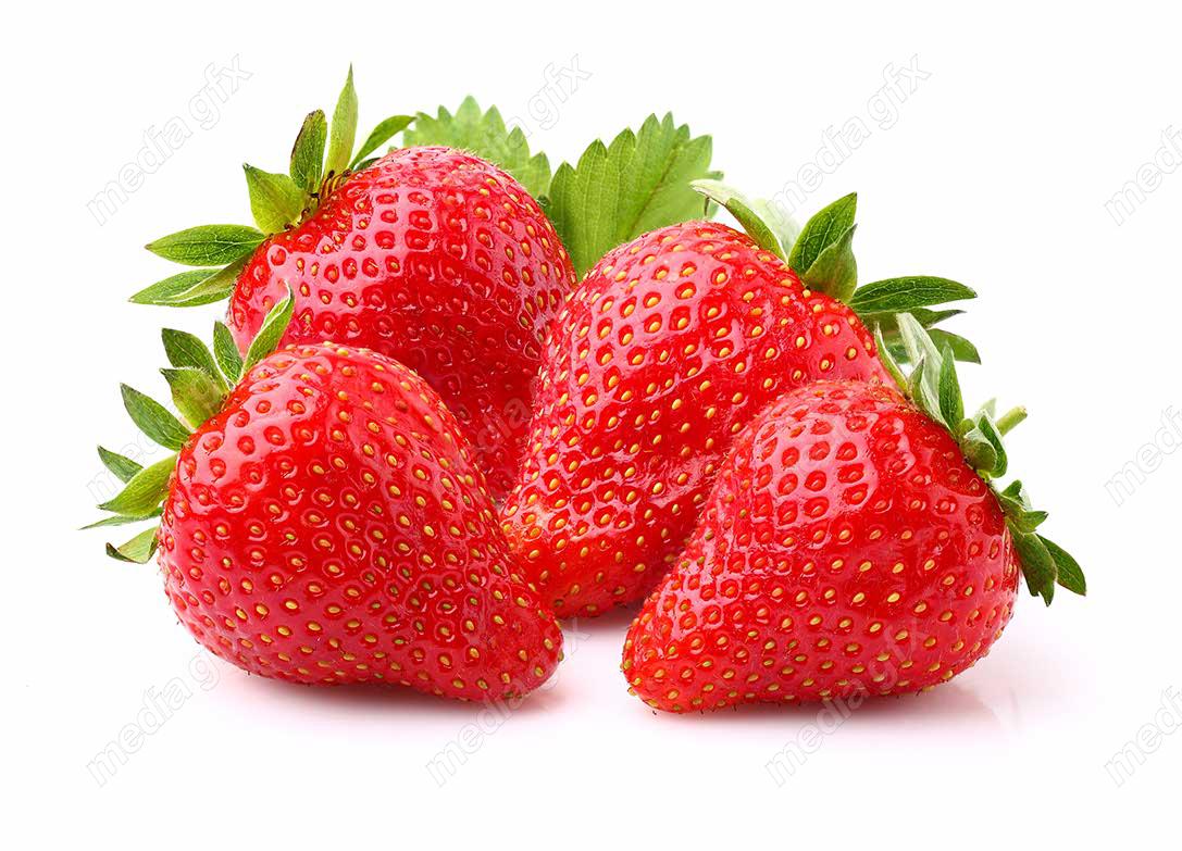 عکس با کیفیت توت فرنگی پس زمینه سفید MJ003856