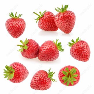 عکس با کیفیت توت فرنگی پس زمینه سفید MJ003857