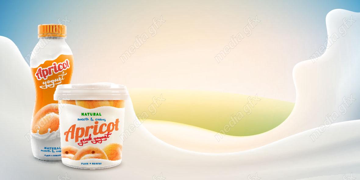 وکتور ماست میوه ای با طعم زردآلو MV003941