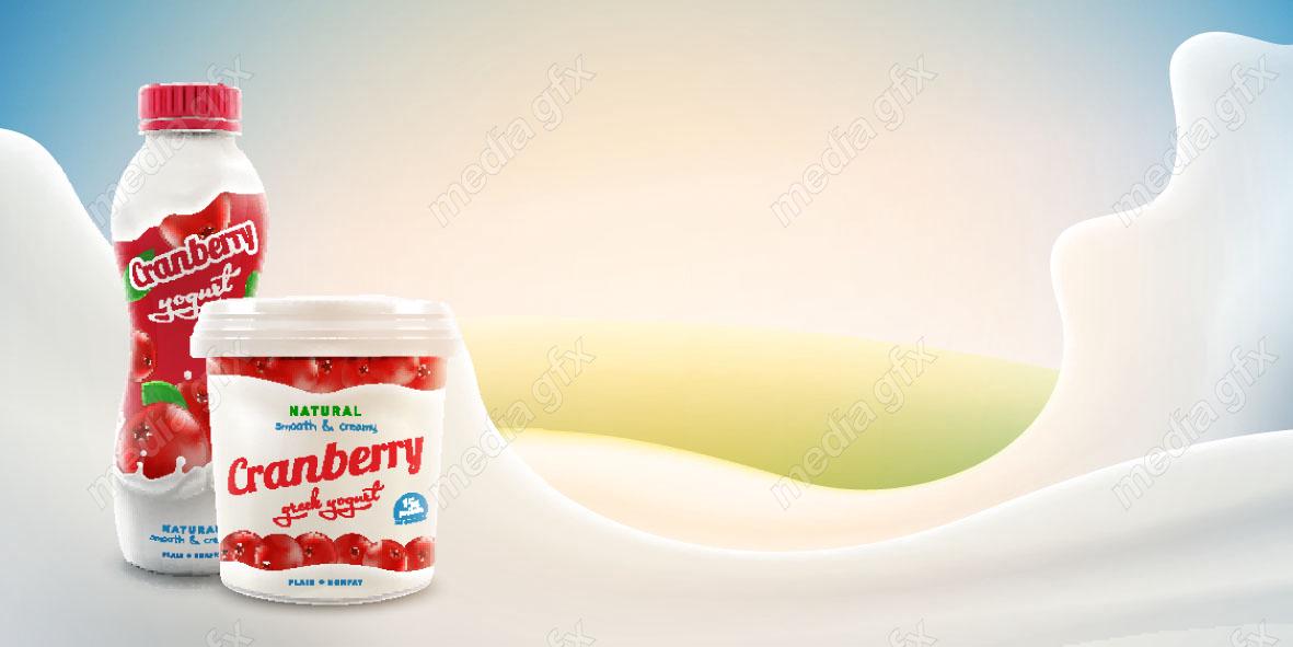 وکتور ماست میوه ای با طعم زرشک MV003942