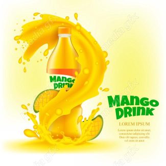 وکتور طرح پوستر آبمیوه طبیعی انبه MV003949