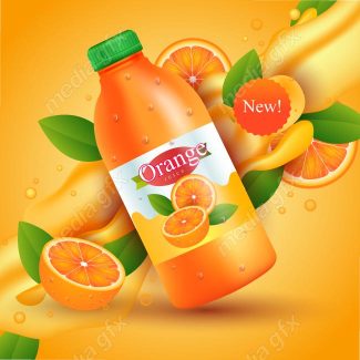 وکتور طرح پوستر آبمیوه طبیعی پرتقال MV003953