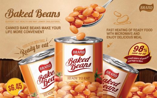 وکتور طرح  پوستر و بیلبورد کنسرو لوبیا  MV003981