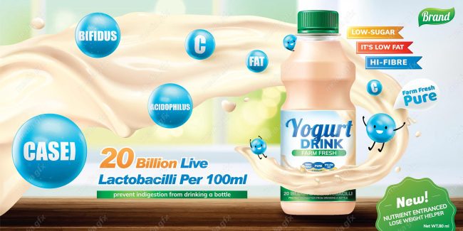 وکتور طرح پوستر و بیلبورد بطری بسته شیر و محصولات لبنی  MV003983