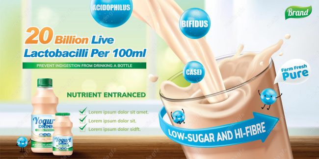 وکتور طرح پوستر و بیلبورد بطری بسته شیر و محصولات لبنی  MV003984