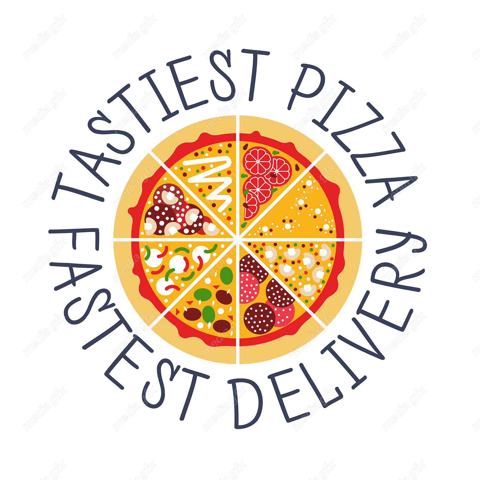 دانلود رایگان وکتور طرح لوگوی پیتزا و فست فود MV004052