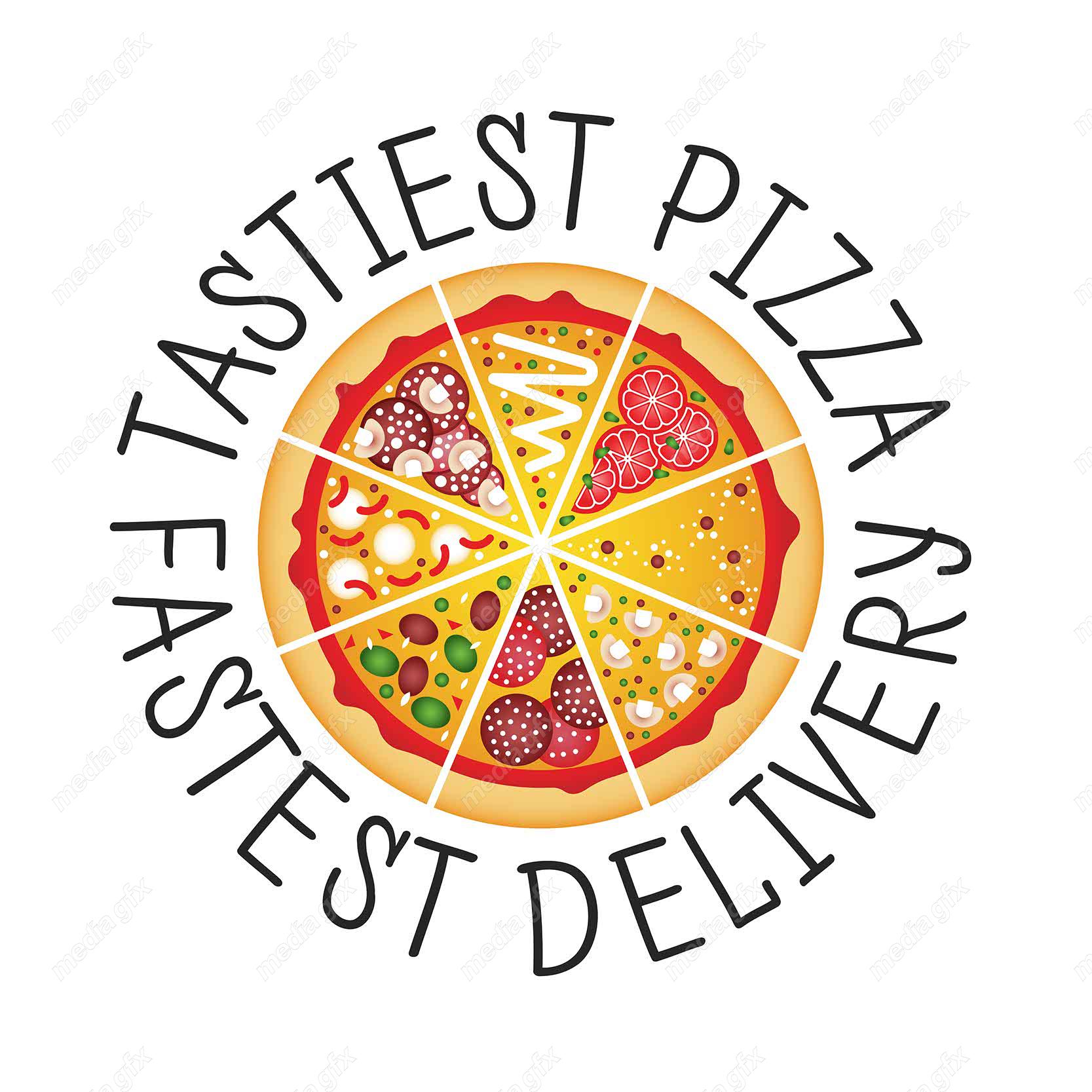 دانلود رایگان وکتور طرح لوگوی پیتزا و فست فود MV004055