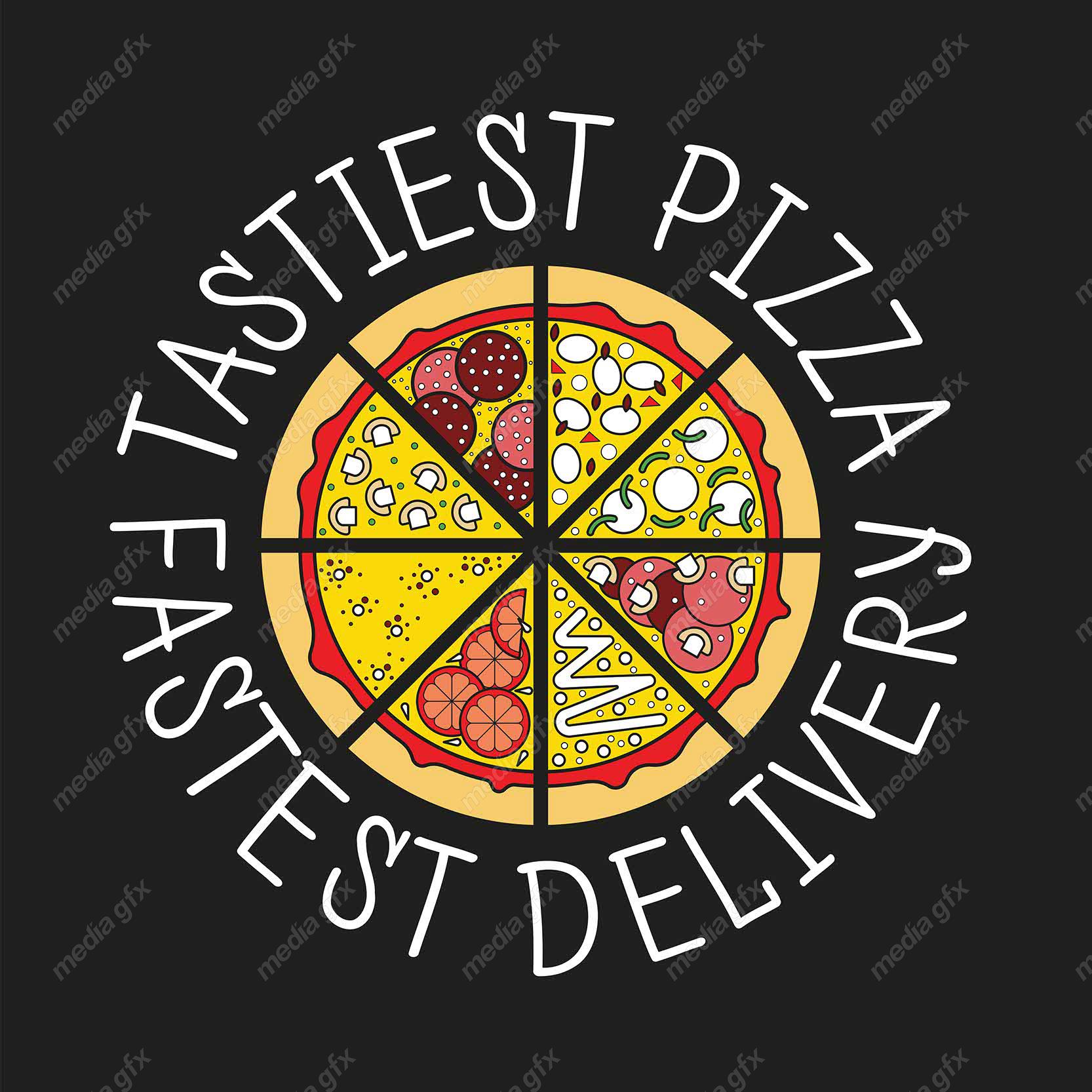 دانلود رایگان وکتور طرح لوگوی پیتزا و فست فود MV004056