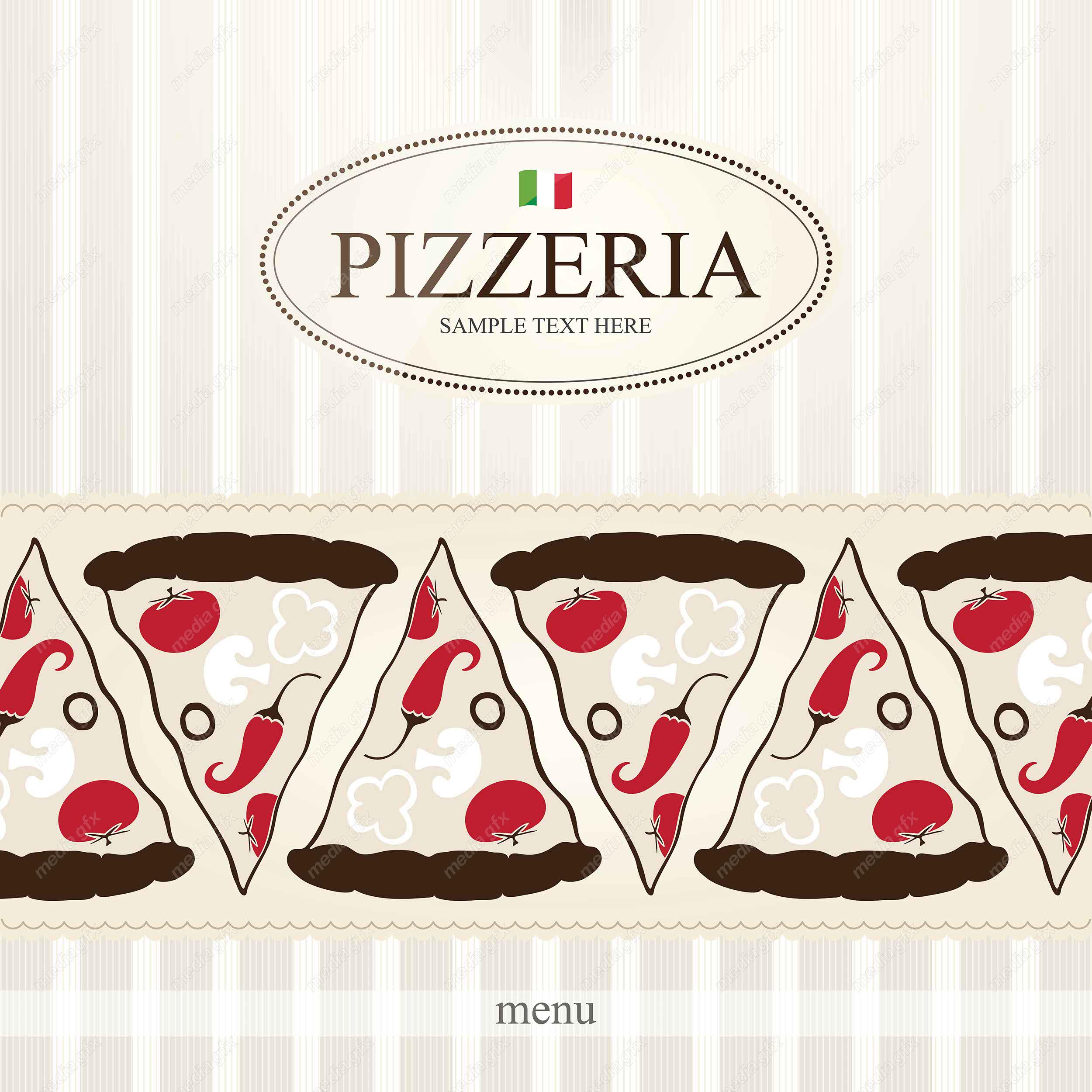 وکتور طرح پیتزای ایتالیایی MV004088