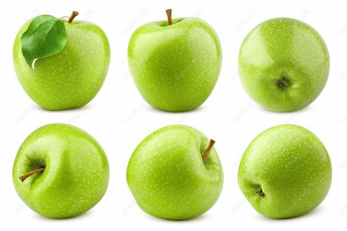 عکس با کیفیت سیب سبز پس زمینه سفید MJ004143