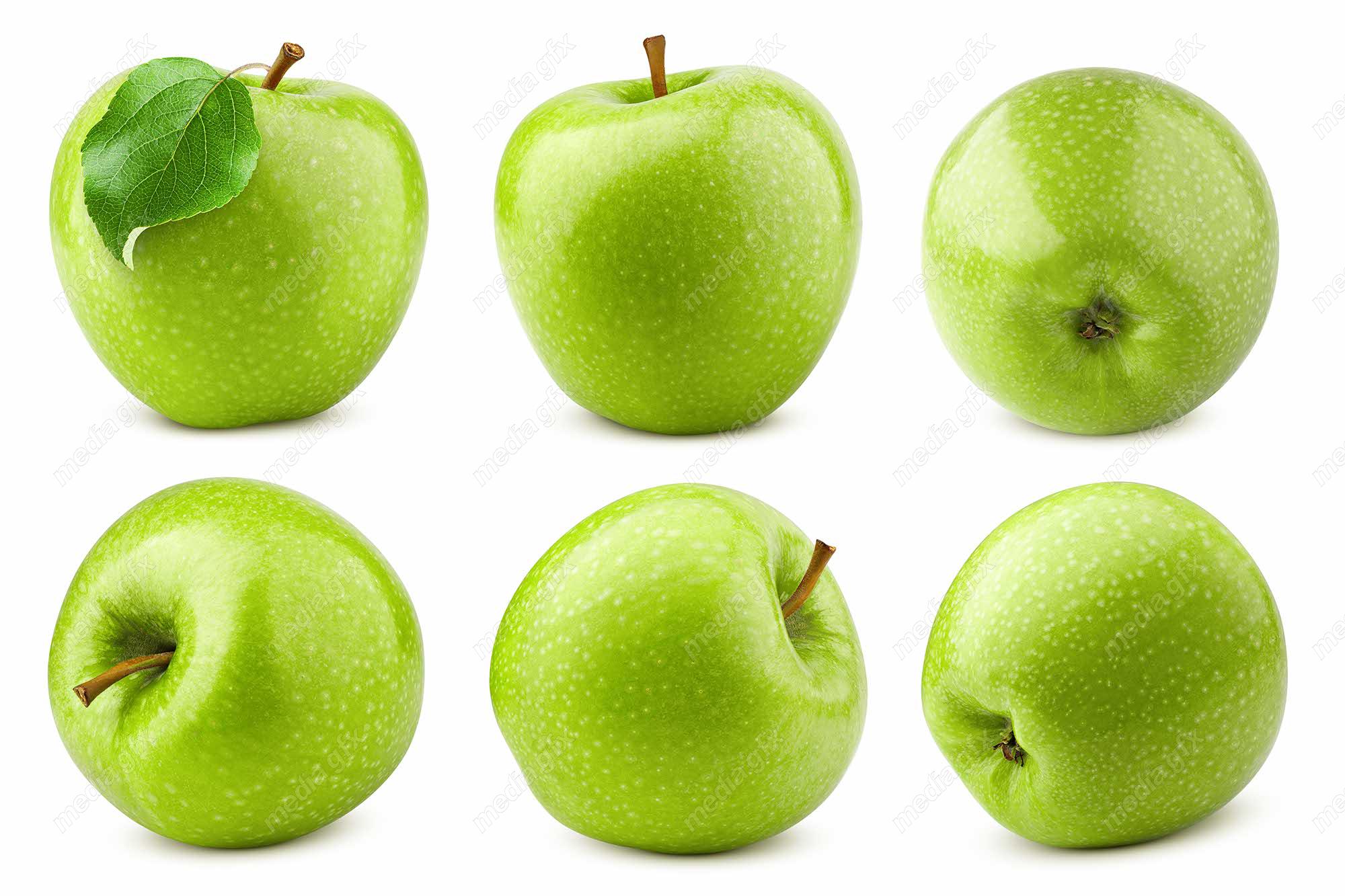 عکس با کیفیت سیب سبز پس زمینه سفید MJ004143