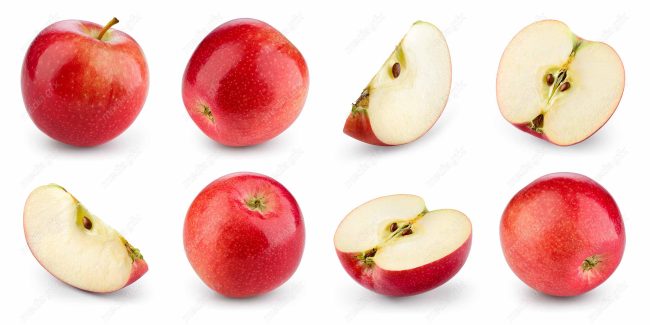 عکس با کیفیت سیب قرمز پس زمینه سفید MJ004161
