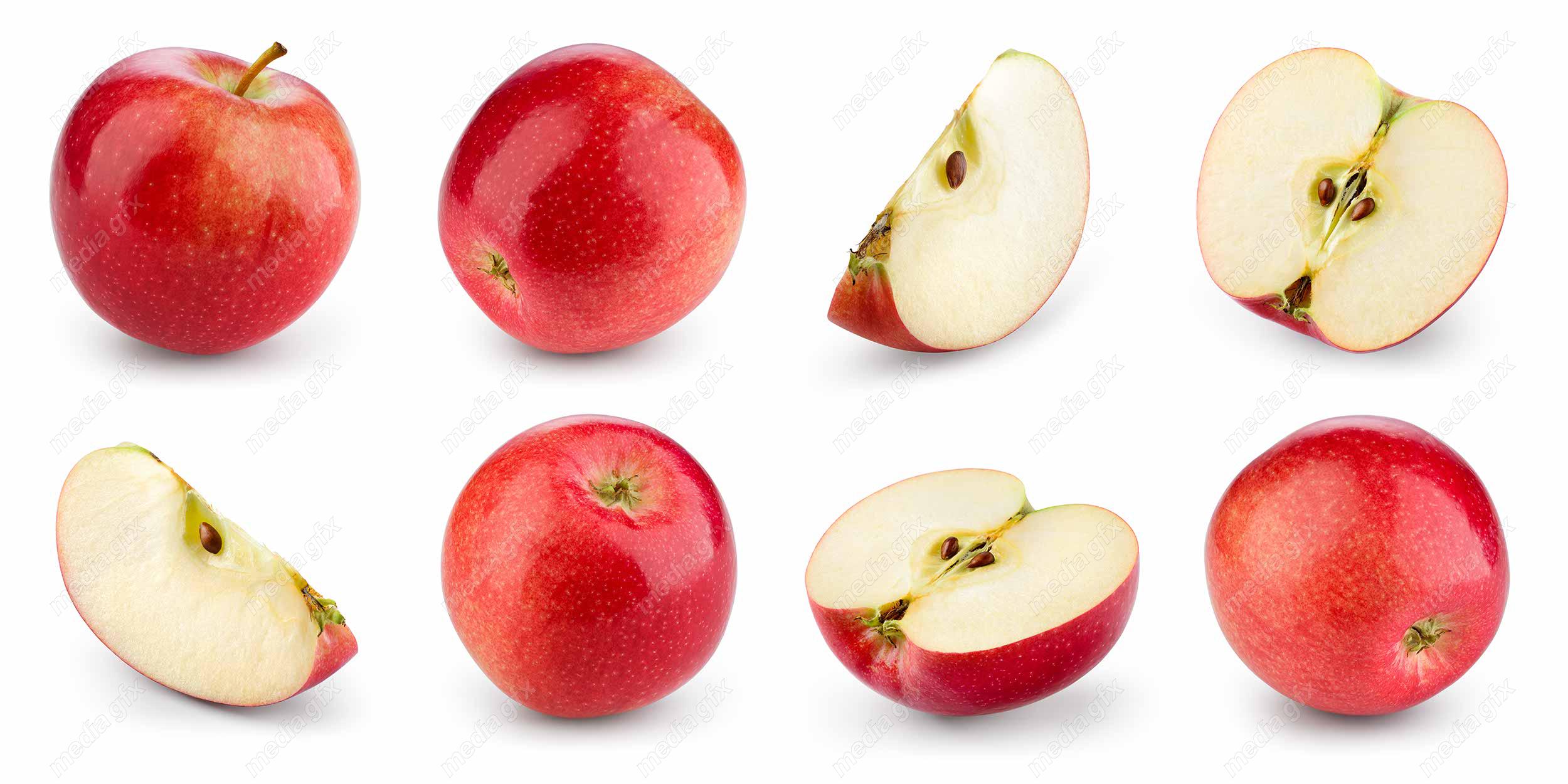 عکس با کیفیت سیب قرمز پس زمینه سفید MJ004161