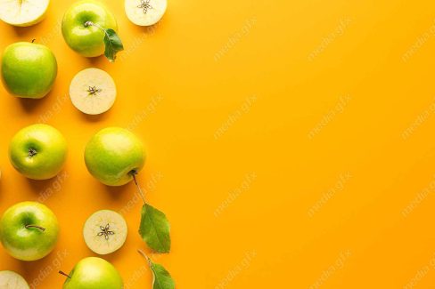 دانلود رایگان عکس با کیفیت پس زمینه سیب سبز MJ004166