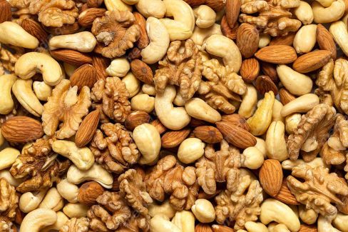 عکس با کیفیت پس زمینه آجیل مغز خام مخلوط MJ004195