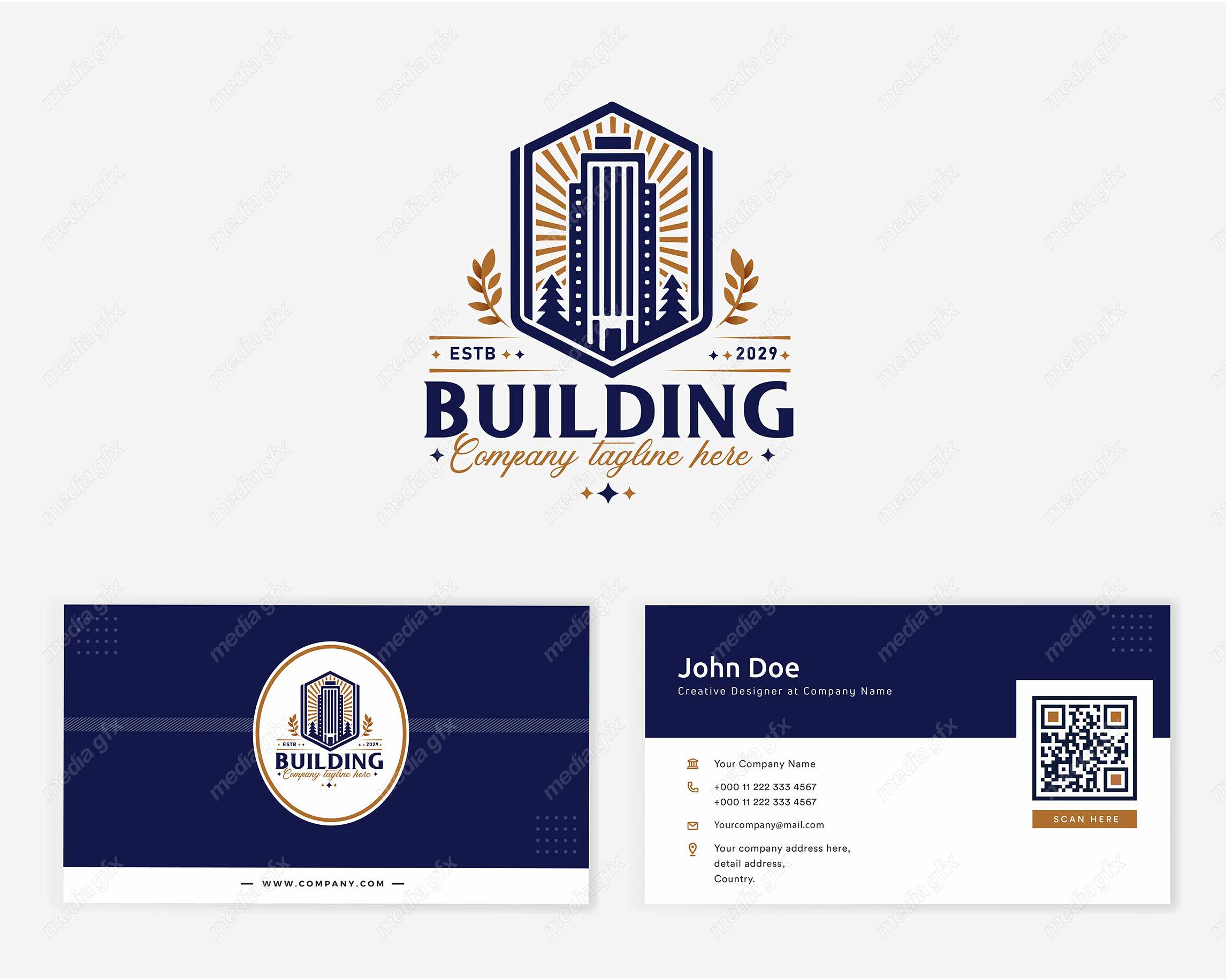 وکتور کارت ویزیت ساختمان املاک و مستغلات MV004230