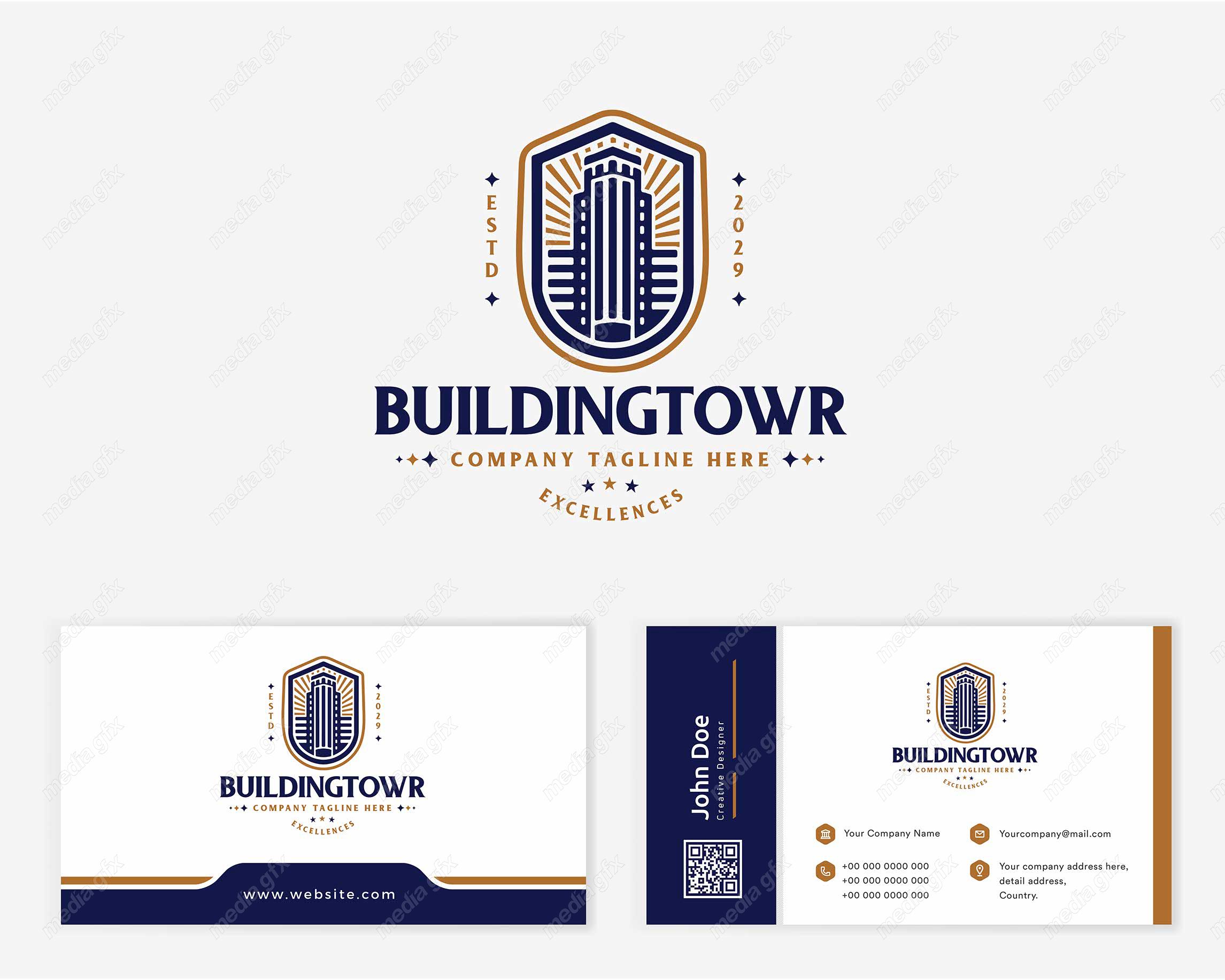 وکتور کارت ویزیت ساختمان املاک و مستغلات MV004236