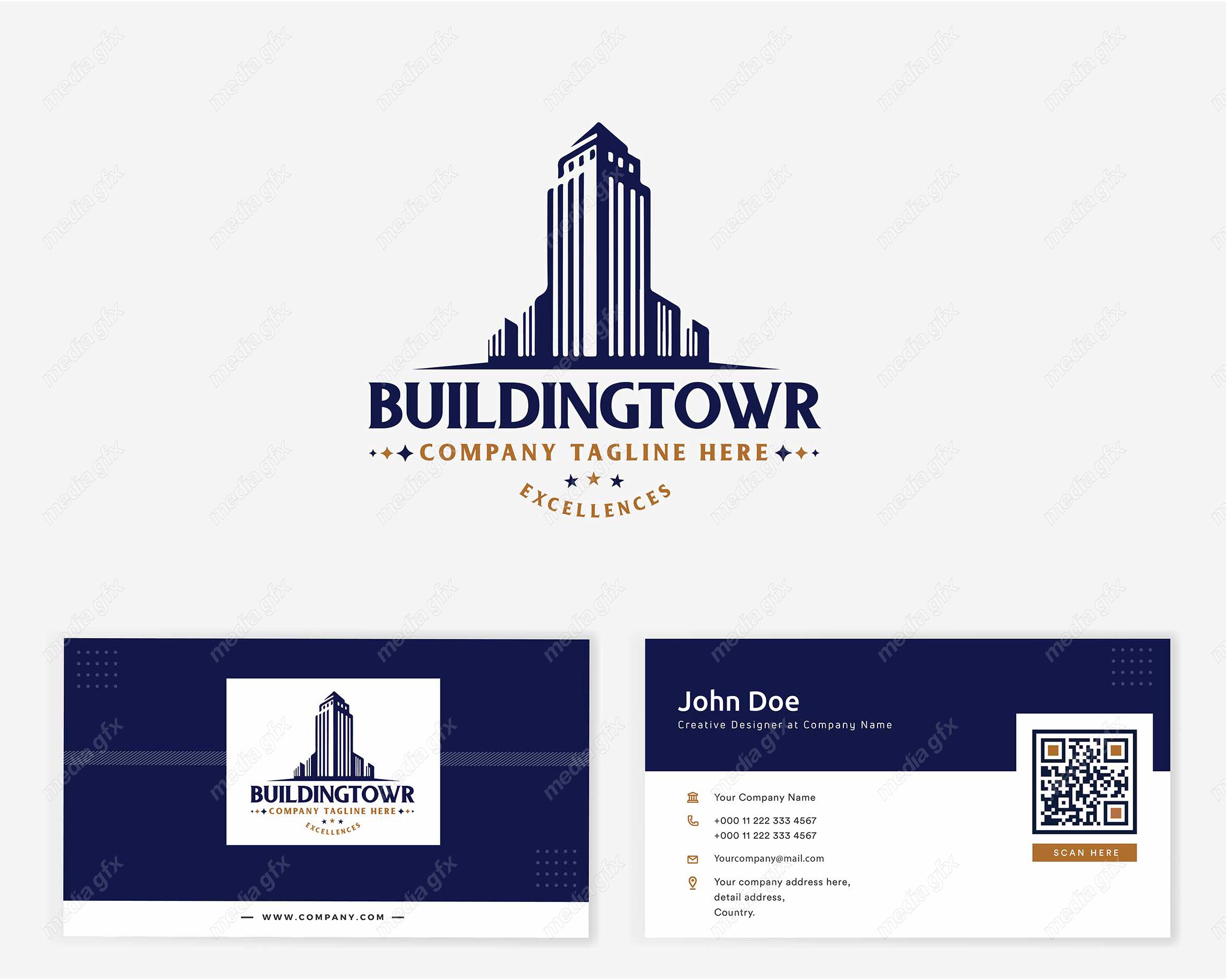 وکتور کارت ویزیت ساختمان املاک و مستغلات MV004237