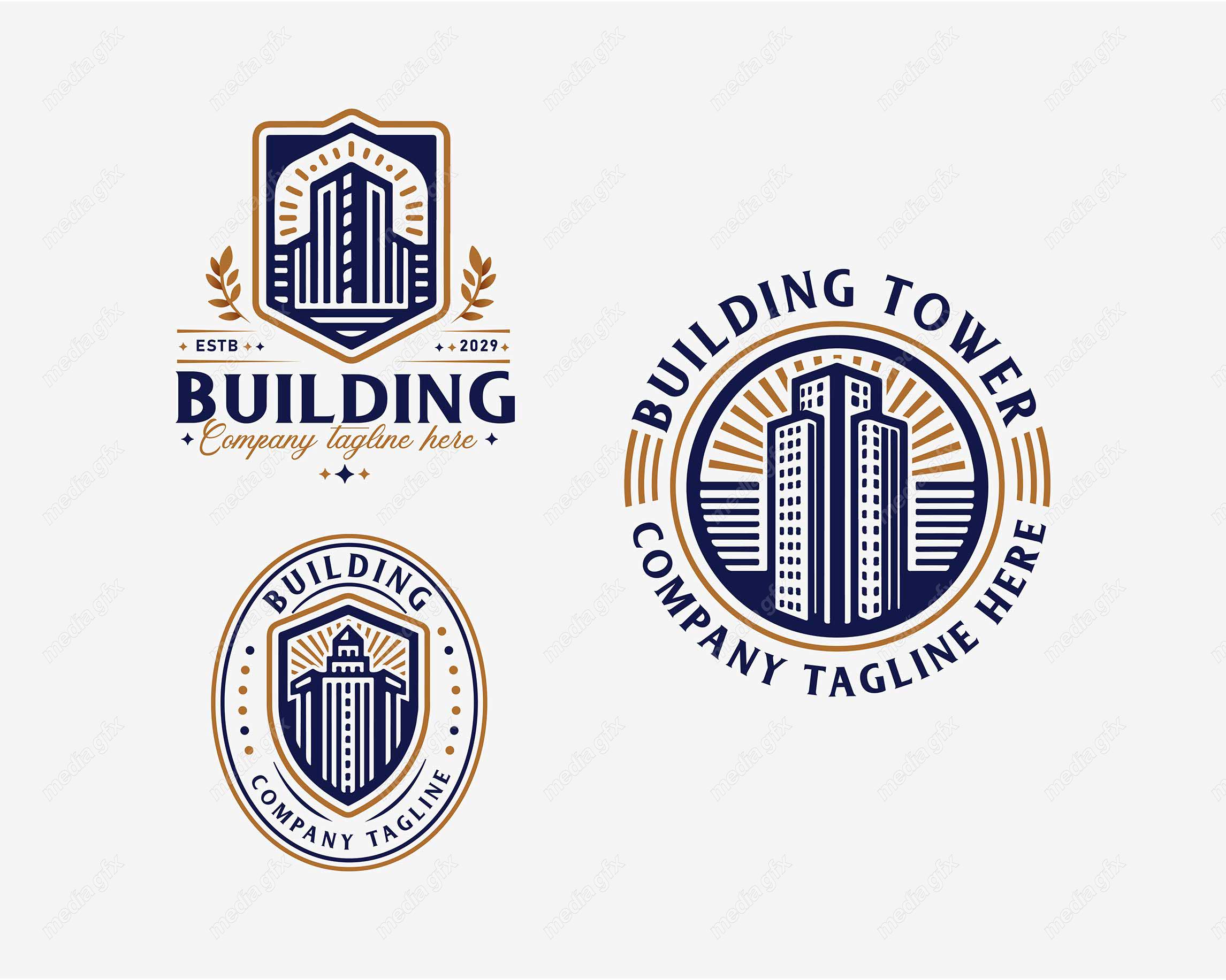 وکتور آرم و لوگوی ساختمان املاک و مستغلات MV004245