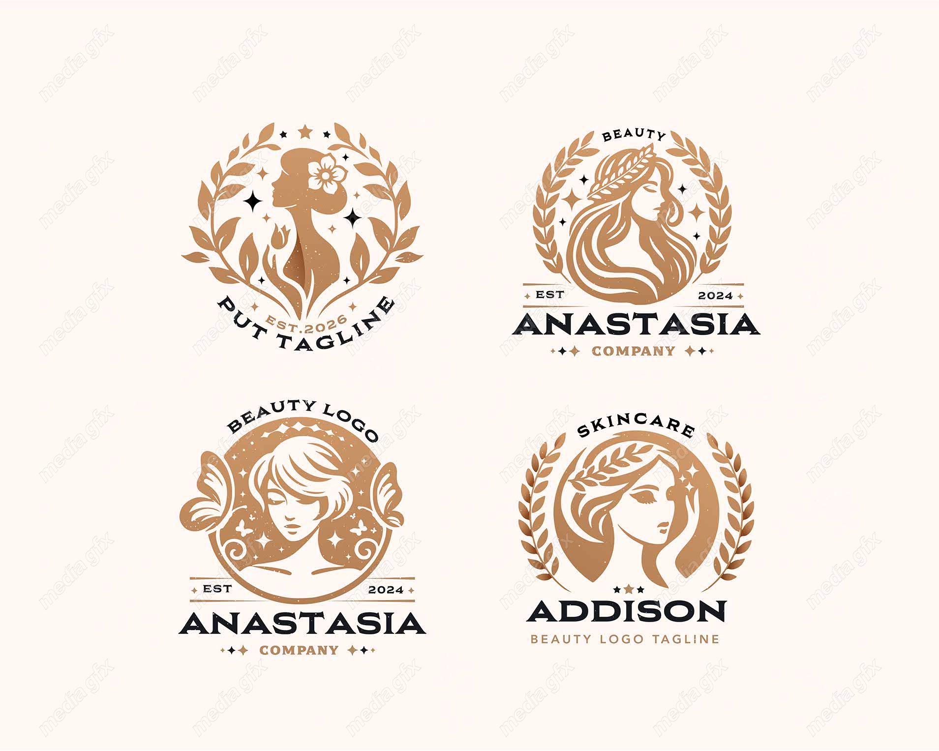 وکتور آرم و لوگوی سالن زیبایی و آرایشی   MV004262