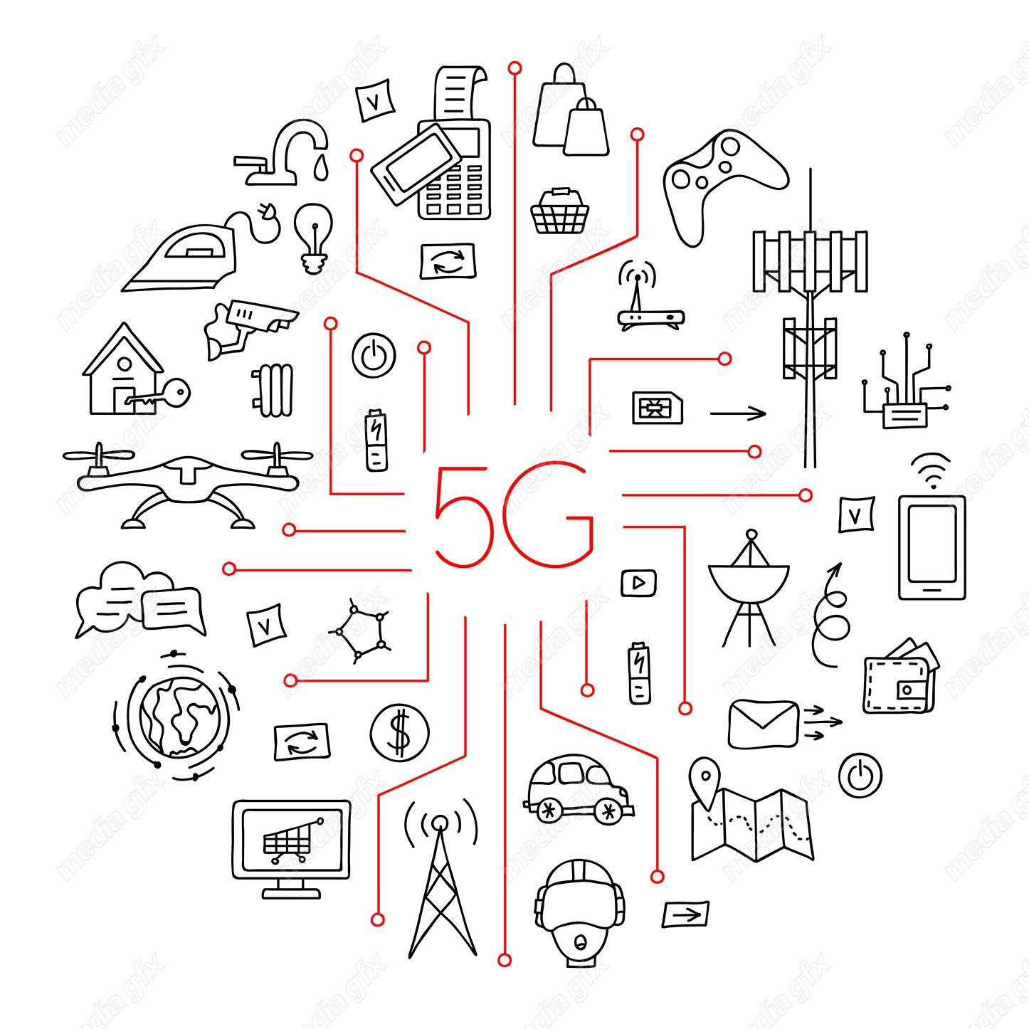 وکتور شبکه ارتباطی 5G MV004276