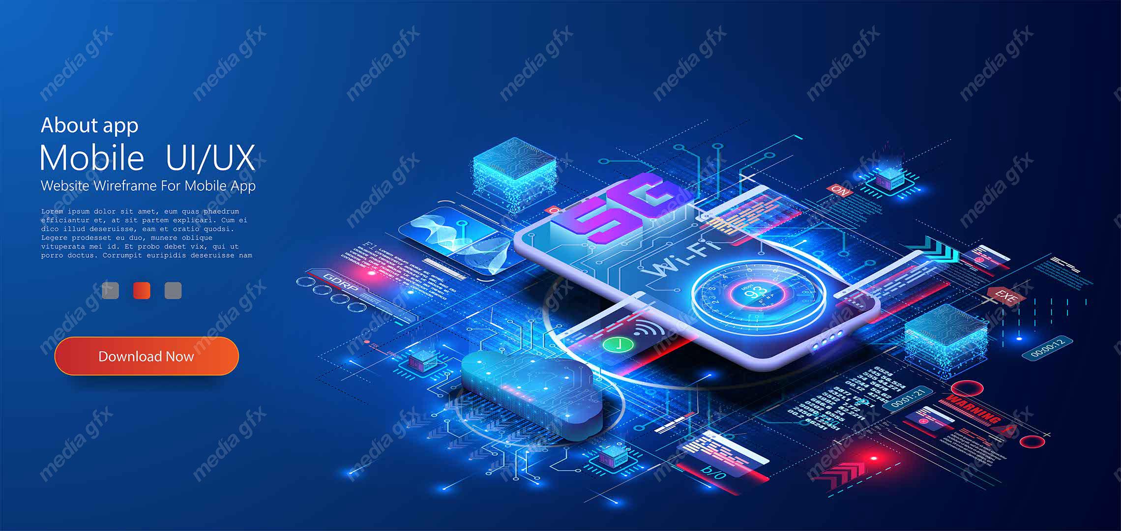 وکتور شبکه ارتباطی 5G MV004283