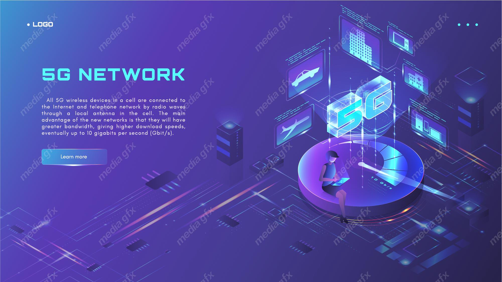 وکتور شبکه ارتباطی 5G MV004284