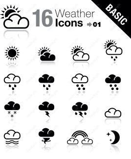 وکتور آیکن و نماد های آب و هوا MV004296