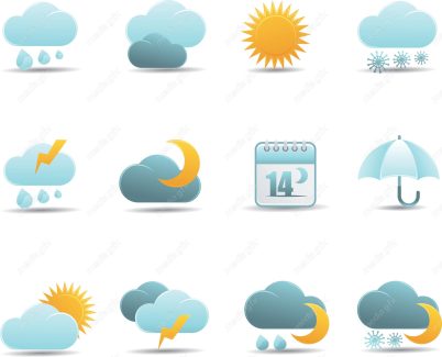 وکتور آیکن و نماد های آب و هوا MV004298