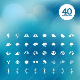 وکتور آیکن و نماد های آب و هوا MV004306