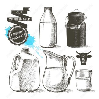 وکتور طرح لوگوی لبنیات، شیر، دوغ، ماست و کره MV004319