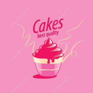 دانلود رایگان وکتور طرح لوگوی کیک و شیرینی و قنادی MV004368