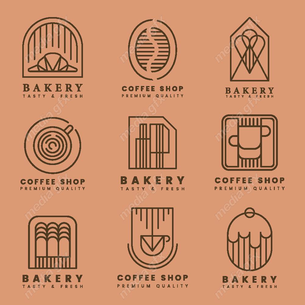 وکتور طرح لوگوی کافی شاپ و فنجان قهوه و چای MV004378