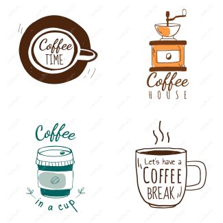 وکتور طرح لوگوی کافی شاپ و فنجان قهوه و چای MV004382