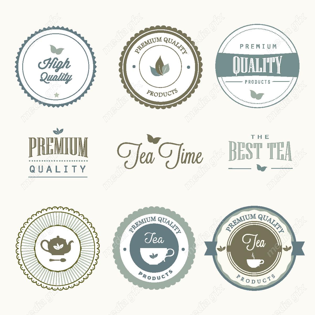 وکتور طرح لوگوی فنجان چای سبز و دمنوش MV004383