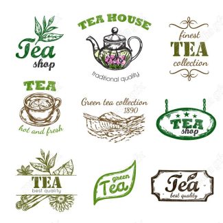 وکتور طرح لوگوی فنجان چای سبز و دمنوش MV004385