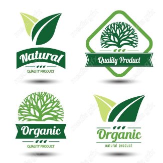 وکتور طرح لوگوی محصولات طبیعی، نچرال و ارگانیک MV004386