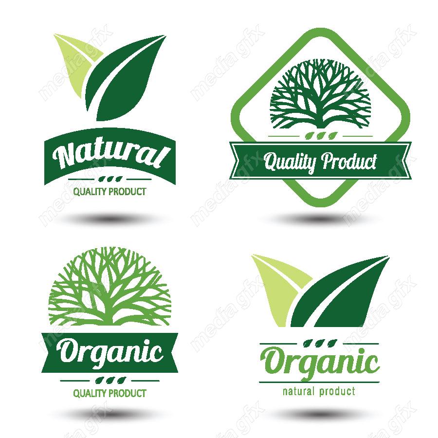 وکتور طرح لوگوی محصولات طبیعی، نچرال و ارگانیک MV004386
