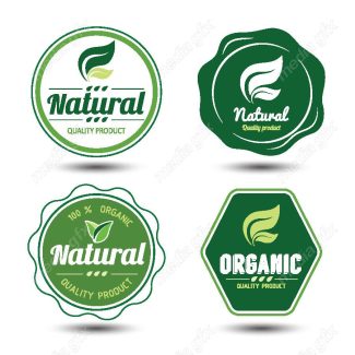 وکتور طرح لوگوی محصولات طبیعی، نچرال و ارگانیک MV004387