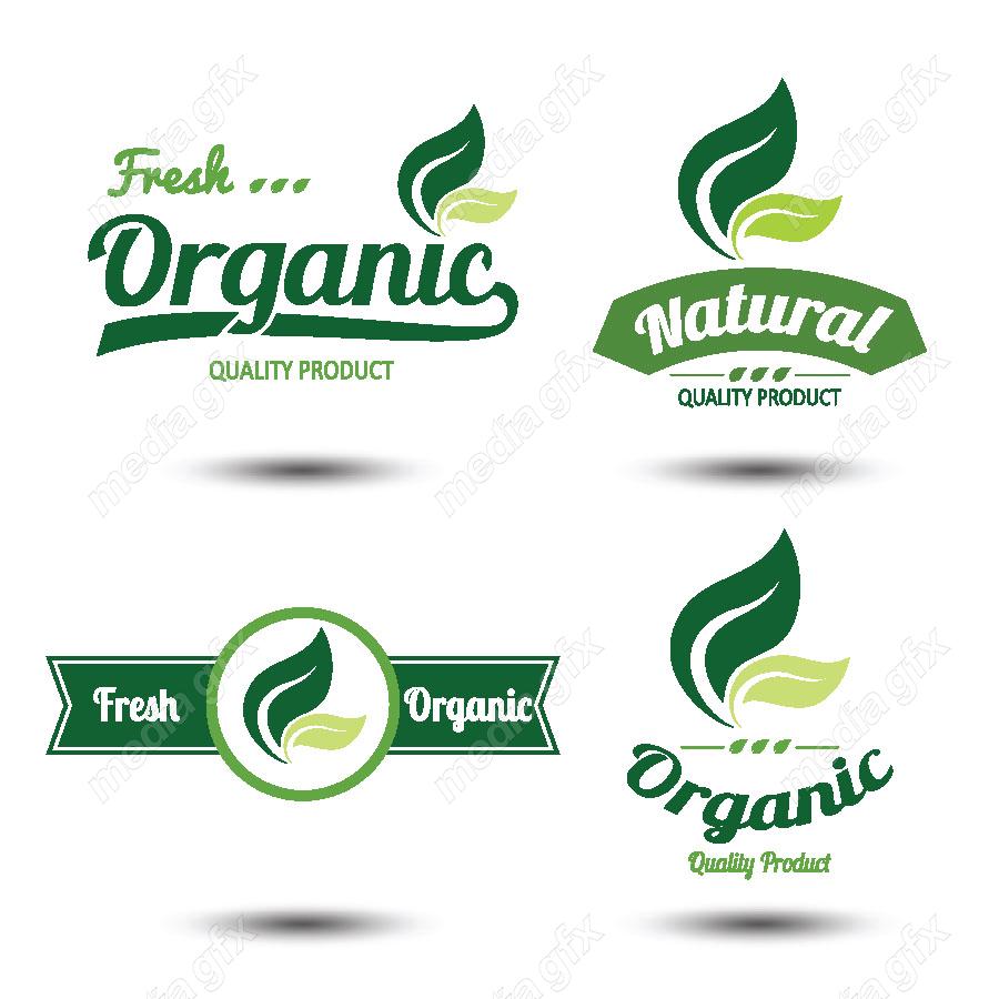 وکتور طرح لوگوی محصولات طبیعی، نچرال و ارگانیک MV004389