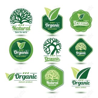 وکتور طرح لوگوی محصولات طبیعی، نچرال و ارگانیک MV004391
