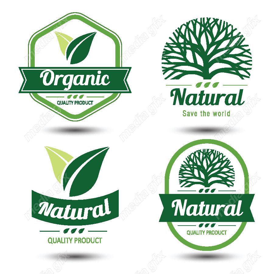 وکتور طرح لوگوی محصولات طبیعی، نچرال و ارگانیک MV004392